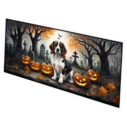 0.2 x 28 x 58 in. Welsh Springer Spaniel Spooky Halloween Runner Mat