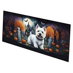 0.2 x 28 x 58 in. Westie Spooky Halloween Runner Mat