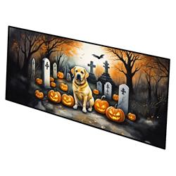 0.2 x 28 x 58 in. Labrador Retriever Spooky Halloween Runner Mat, Yellow