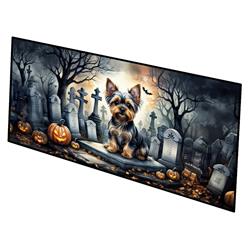 0.2 x 28 x 58 in. Yorkshire Terrier Spooky Halloween Runner Mat
