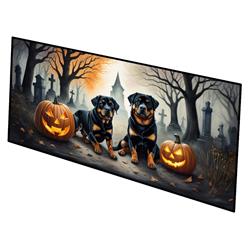 0.2 x 28 x 58 in. Rottweiler Spooky Halloween Runner Mat