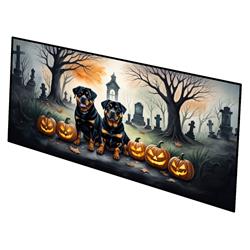 0.2 x 28 x 58 in. Rottweiler Spooky Halloween Runner Mat
