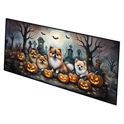 0.2 x 28 x 58 in. Pomeranian Spooky Halloween Runner Mat