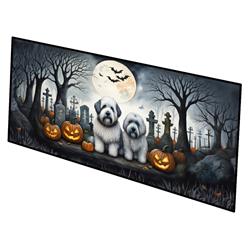 DAC2071HRM2858 0.2 x 28 x 58 in. Old English Sheepdog Spooky Halloween Runner Mat