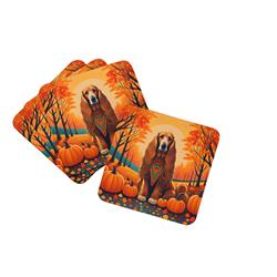 0.15 x 3.5 x 3.5 in. Afghan Hound Fall Foam Coasters - Set of 4