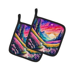 DAC1985PTHD 0.3 x 7.5 x 7.5 in. Colorful Phlox Pair of Pot Holders