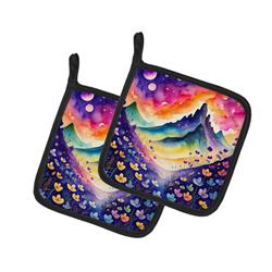 DAC1998PTHD 0.3 x 7.5 x 7.5 in. Colorful Violets Pair of Pot Holders