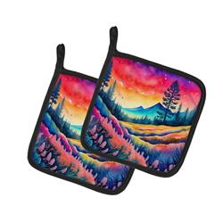 DAC1999PTHD 0.3 x 7.5 x 7.5 in. Colorful Yarrow Pair of Pot Holders