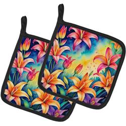0.15 x 3.5 x 3.5 in. Great Pyrenees & Flowers Foam Coasters - Set of 4