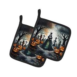DAC2241PTHD 0.3 x 7.5 x 7.5 in. Evil Queen Spooky Halloween Pair of Pot Holders