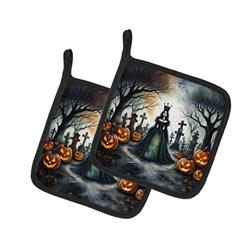 DAC2242PTHD 0.3 x 7.5 x 7.5 in. Evil Queen Spooky Halloween Pair of Pot Holders