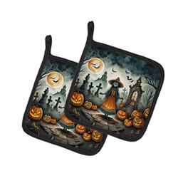 DAC2253PTHD 0.3 x 7.5 x 7.5 in. La Llorona Skeleton Spooky Halloween Pair of Pot Holders