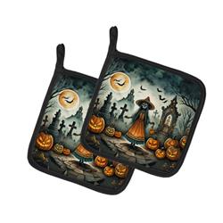 DAC2254PTHD 0.3 x 7.5 x 7.5 in. La Llorona Skeleton Spooky Halloween Pair of Pot Holders