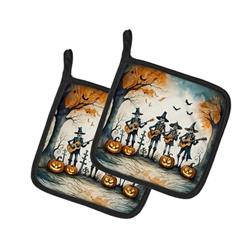 DAC2261PTHD 0.3 x 7.5 x 7.5 in. Mariachi Skeleton Band Spooky Halloween Pair of Pot Holders