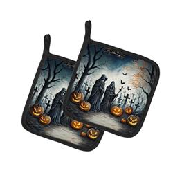 DAC2276PTHD 0.3 x 7.5 x 7.5 in. The Grim Reaper Spooky Halloween Pair of Pot Holders