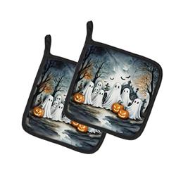DAC2281PTHD 0.3 x 7.5 x 7.5 in. Ghosts Spooky Halloween Pair of Pot Holders