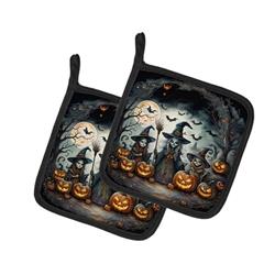 DAC2284PTHD 0.3 x 7.5 x 7.5 in. Witches Spooky Halloween Pair of Pot Holders
