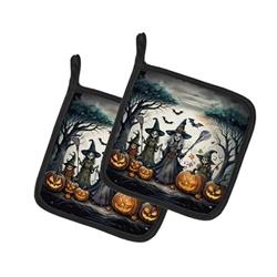 DAC2285PTHD 0.3 x 7.5 x 7.5 in. Witches Spooky Halloween Pair of Pot Holders