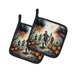 DAC2290PTHD 0.3 x 7.5 x 7.5 in. Zombies Spooky Halloween Pair of Pot Holders
