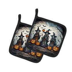 DAC2291PTHD 0.3 x 7.5 x 7.5 in. Witches Spooky Halloween Pair of Pot Holders