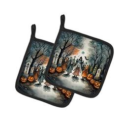 DAC2293PTHD 0.3 x 7.5 x 7.5 in. Creepy Dolls Spooky Halloween Pair of Pot Holders