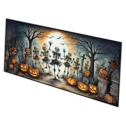 0.2 x 28 x 58 in. Dancing Skeletons Spooky Halloween Runner Mat