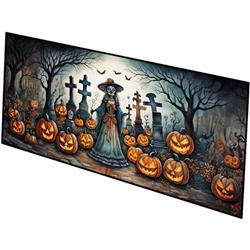 0.2 x 28 x 58 in. La Catrina Skeleton Spooky Halloween Runner Mat