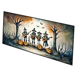 0.2 x 28 x 58 in. Mariachi Skeleton Band Spooky Halloween Runner Mat