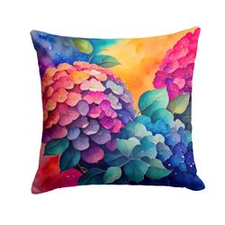 3 x 14 x 14 in. Colorful Hydrangeas Fabric Decorative Pillow