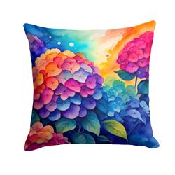 3 x 14 x 14 in. Colorful Hydrangeas Fabric Decorative Pillow