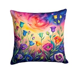 3 x 14 x 14 in. Colorful Lisianthus Fabric Decorative Pillow