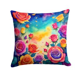 3 x 14 x 14 in. Colorful Roses Fabric Decorative Pillow