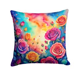 3 x 14 x 14 in. Colorful Roses Fabric Decorative Pillow