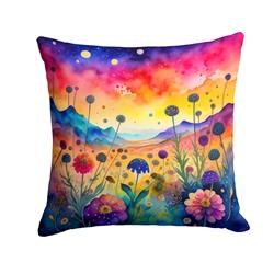 3 x 14 x 14 in. Colorful Scabiosa Fabric Decorative Pillow