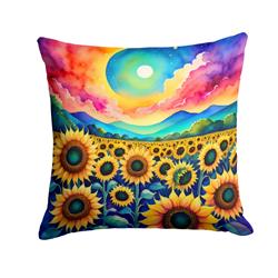 3 x 14 x 14 in. Colorful Sunflowers Fabric Decorative Pillow