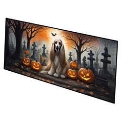 0.2 x 28 x 58 in. Afghan Hound Spooky Halloween Runner Mat