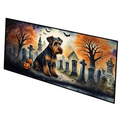 0.2 x 28 x 58 in. Airedale Terrier Spooky Halloween Runner Mat