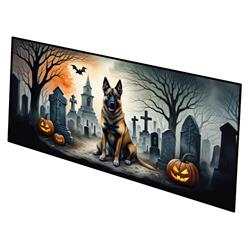 0.2 x 28 x 58 in. Belgian Malinois Spooky Halloween Runner Mat