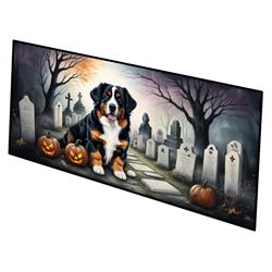0.2 x 28 x 58 in. Bernese Mountain Dog Spooky Halloween Runner Mat