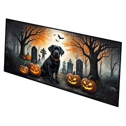 0.2 x 28 x 58 in. Black Labrador Retriever Spooky Halloween Runner Mat