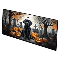 0.2 x 28 x 58 in. Black Labrador Retriever Spooky Halloween Runner Mat