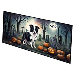 0.2 x 28 x 58 in. Border Collie Spooky Halloween Runner Mat