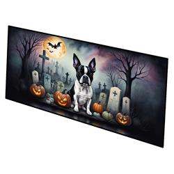 0.2 x 28 x 58 in. Boston Terrier Spooky Halloween Runner Mat