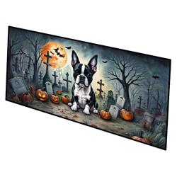 0.2 x 28 x 58 in. Boston Terrier Spooky Halloween Runner Mat