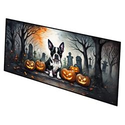 0.2 x 28 x 58 in. Boston Terrier Spooky Halloween Runner Mat