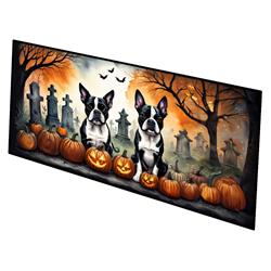 0.2 x 28 x 58 in. Boston Terrier Spooky Halloween Runner Mat