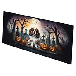 0.2 x 28 x 58 in. Cavalier Spaniel Spooky Halloween Runner Mat