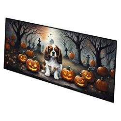 0.2 x 28 x 58 in. Cavalier Spaniel Spooky Halloween Runner Mat