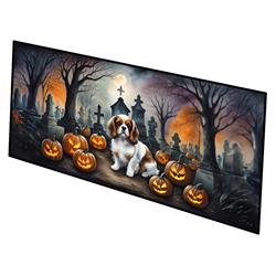 0.2 x 28 x 58 in. Cavalier Spaniel Spooky Halloween Runner Mat