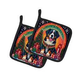 DAC1099PTHD 0.3 x 7.5 x 7.5 in. Bernese Mountain Dog Christmas Pair of Pot Holders